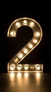 Lights in the shape of numbers. Lights in the shape of the number 2 Royalty Free Stock Photo