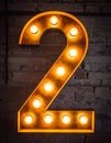 Lights in the shape of numbers. Lights in the shape of the number 2 Royalty Free Stock Photo