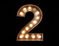 Lights in the shape of numbers. Lights in the shape of the number 2 Royalty Free Stock Photo