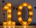 Lights in the shape of numbers. Lights in the shape of the number 0 Royalty Free Stock Photo