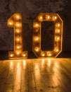 Lights in the shape of numbers. Lights in the shape of the number 0 Royalty Free Stock Photo