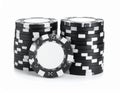 Pile of poker chips on white Royalty Free Stock Photo