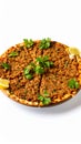 Lahmacun (Turkish pizza) on white background Royalty Free Stock Photo