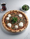 Lahmacun (Turkish pizza) on white background Royalty Free Stock Photo