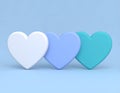 Colorful hearts background - 3d render Royalty Free Stock Photo