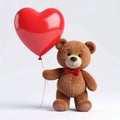 Teddybear heart balloons birthday card cartoon Royalty Free Stock Photo