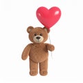 Teddybear heart balloons birthday card cartoon Royalty Free Stock Photo