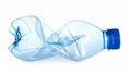 One crumpled plastic bottle isolated on white Royalty Free Stock Photo