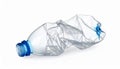 One crumpled plastic bottle isolated on white Royalty Free Stock Photo