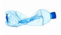 One crumpled plastic bottle isolated on white Royalty Free Stock Photo