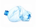One crumpled plastic bottle isolated on white Royalty Free Stock Photo