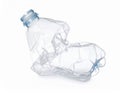 One crumpled plastic bottle isolated on white Royalty Free Stock Photo