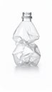 One crumpled plastic bottle isolated on white Royalty Free Stock Photo