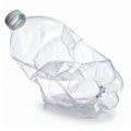 One crumpled plastic bottle isolated on white Royalty Free Stock Photo
