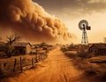 Dust bowl in the state of Oklahoma. Royalty Free Stock Photo