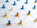 game pieces are placed on a network of interconnected lines Royalty Free Stock Photo