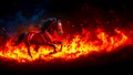Image of a red fire horse galloping through the flames, symbol of the year 2026 according to the Eastern calendar Royalty Free Stock Photo