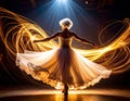 Generated image of an elderly dancer on stage Royalty Free Stock Photo