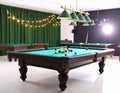 Closeup view of stylish billiard table indoors Royalty Free Stock Photo