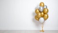 Balloon garland near white wall in room. Festive decor Royalty Free Stock Photo