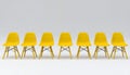 Generated image.Yellow chairs on gray background. Royalty Free Stock Photo