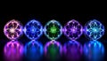 Generated image.Luminous objects with intricate,symmetrical patterns. Royalty Free Stock Photo
