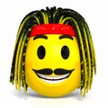 Emoticon rastafari cartoon Royalty Free Stock Photo