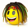 Emoticon rastafari cartoon Royalty Free Stock Photo