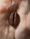 Close-Up of Coffee Bean on Soft Beige Fur â Minimalist Natural Texture Concept Royalty Free Stock Photo