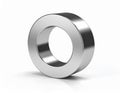 Shiny Metallic Ring or Washer Shape Isolated on White Background â 3D Industrial Render Royalty Free Stock Photo