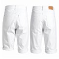 Jean shorts white, isolated on back and front Royalty Free Stock Photo
