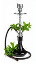 Dark traditional hookah and mint isolated on white Royalty Free Stock Photo