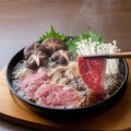 Melting Wagyu Sukiyaki Feast Royalty Free Stock Photo