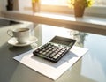 Morning Accounting with Coffee Royalty Free Stock Photo