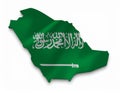Saudi Arabia country 3d shape on a white background Royalty Free Stock Photo