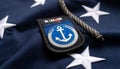 Coast Guard Emblem and Nautical Symbols for Birthday Tribute Royalty Free Stock Photo