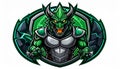 Green Dragon Warrior Mascot Emblem Royalty Free Stock Photo