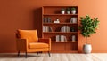 Cozy Orange Living Room Interior Royalty Free Stock Photo