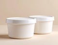 Blank White Food Containers Mockup Royalty Free Stock Photo