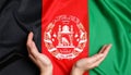 Flag of Afghanistan as background, top view Royalty Free Stock Photo