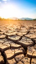 View of cracked ground surface on sunny day Royalty Free Stock Photo