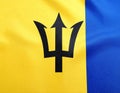Flag of Barbados as background, top view Royalty Free Stock Photo