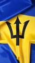 Flag of Barbados as background, top view Royalty Free Stock Photo