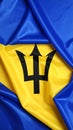Flag of Barbados as background, top view Royalty Free Stock Photo