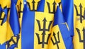 Flag of Barbados as background, top view Royalty Free Stock Photo