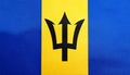 Flag of Barbados as background, top view Royalty Free Stock Photo