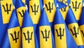 Flag of Barbados as background, top view Royalty Free Stock Photo