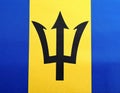 Flag of Barbados as background, top view Royalty Free Stock Photo