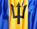 Flag of Barbados as background, top view Royalty Free Stock Photo