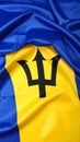 Flag of Barbados as background, top view Royalty Free Stock Photo